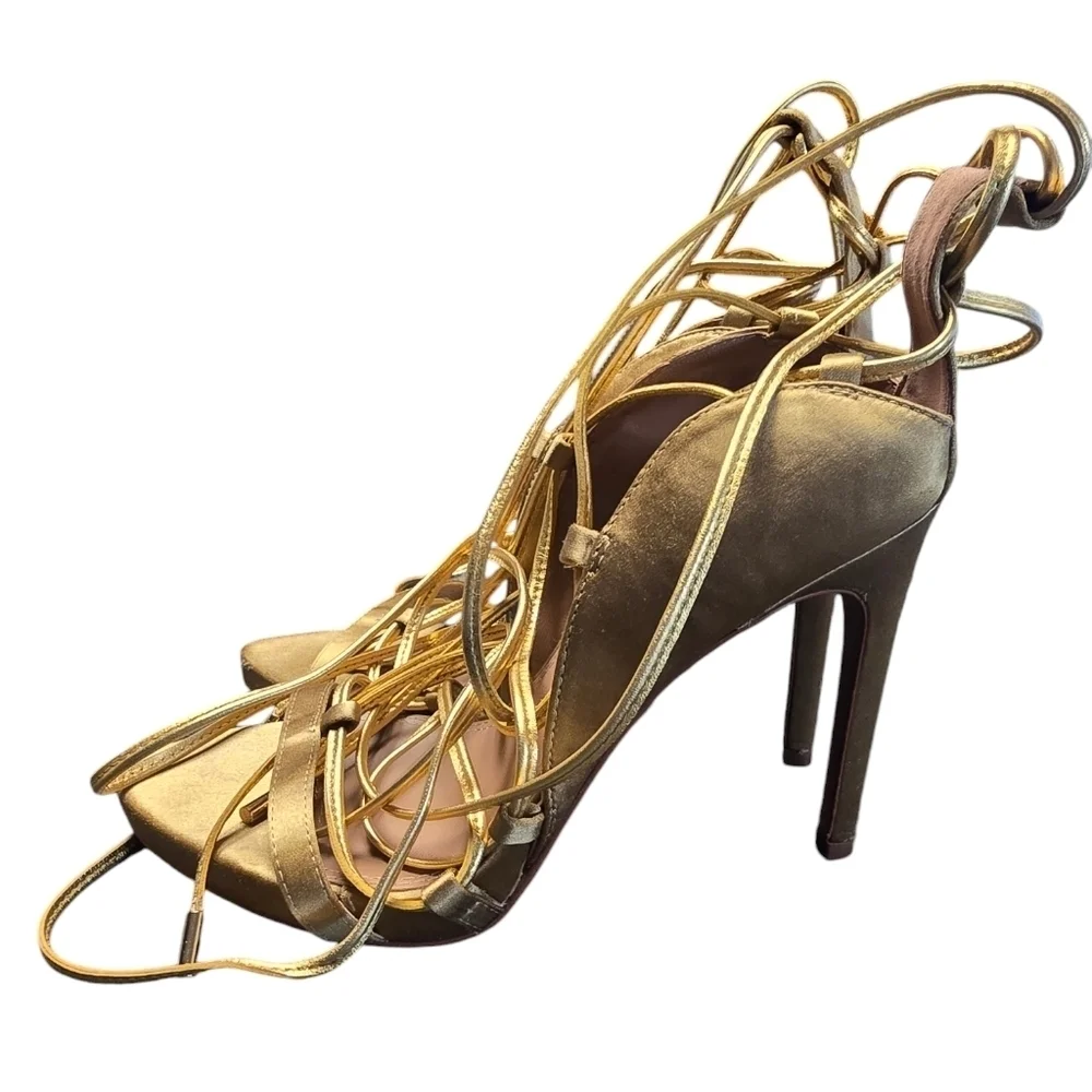 BCBGMAXAZRIA Esme Metallic Gladiator Sandal Sz. 7.5 - Picture 8 of 10